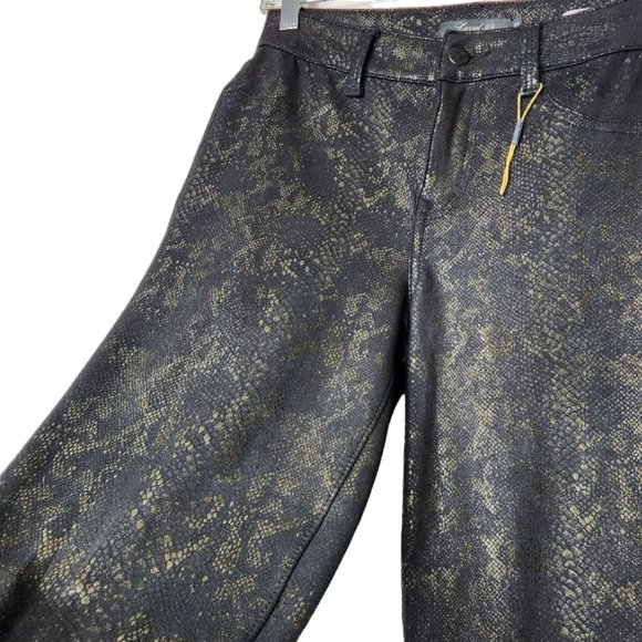 Level 99 Jeggings Python Print Black Mid Rise Janice Ultra Skinny Size 27 - Picture 3 of 5
